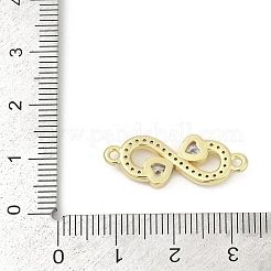 Подвески-шармы с подвеской в виде сердца из прозрачного кубического циркония из латуни с бесконечностью&nbsp;KK-D317-144G