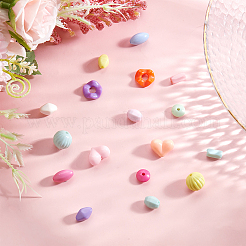 168шт 8 стиля непрозрачные акриловые бусины&nbsp;SACR-GA0001-03