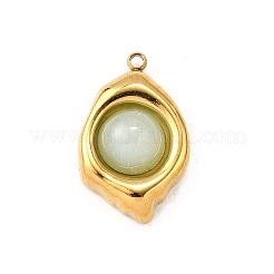 Нержавеющая сталь 304 с натуральными смешанными драгоценными камнями подвески овальные&nbsp;STAS-Z135-08G