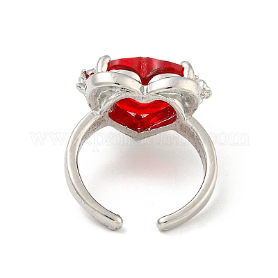 Кольцо-солитер из цинкового сплава со стразами&nbsp;LS-RJEW-Z048-03P-03-1