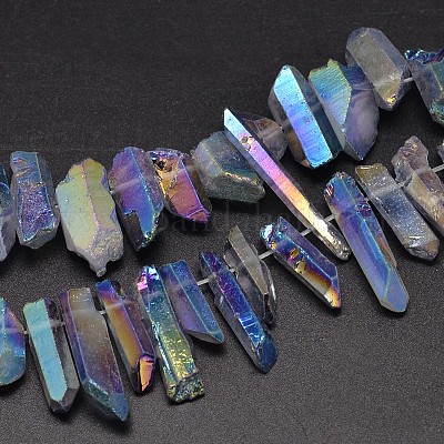 Гальванические природный кристалл кварца бусы пряди G-A142-03D-1