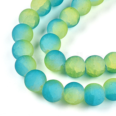 Стеклянные бусины кракле X1-GLAA-N009-10mm-10-1