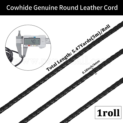 Круглый плетеный шнур из коровьей кожи с буквами длиной 5 м&nbsp;WL-GF0001-34B-03-1