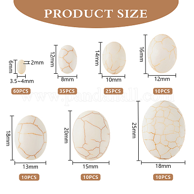 160 шт. 7 размера синтетических бирюзовых кабошонов&nbsp;G-PH0002-69B-1