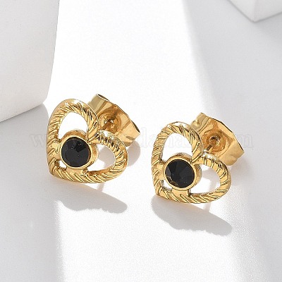 Серьги-гвоздики из нержавеющей стали 304 EJEW-F361-06G-1