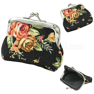 Кошельки из ткани с цветочным принтом&nbsp;AJEW-YWC0001-11C-1