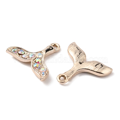 Подвески из цинкового сплава с разноцветными стразами FIND-WH0144-49LG-1