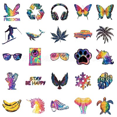 50 шт. модных и крутых тематических бумажных наклеек STIC-C012-16-1