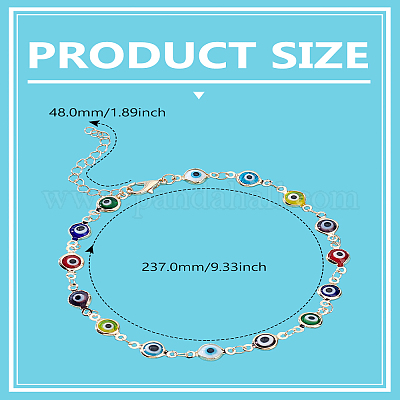 1 шт. латунные и ручные браслеты-цепочки с защитой от сглаза&nbsp;AJEW-LP0007-66A-1