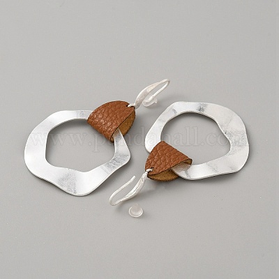 Серьги-кольца с подвесками из латуни EJEW-WH0017-63C-1