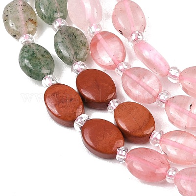 Нити из бусин: вишневый кварц&nbsp;G-Z135-A10-1