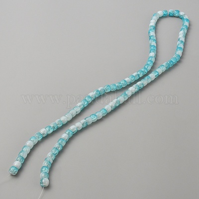 Двухцветные прозрачные стеклянные бусины с кракле&nbsp;GLAA-TAC0016-12A-1