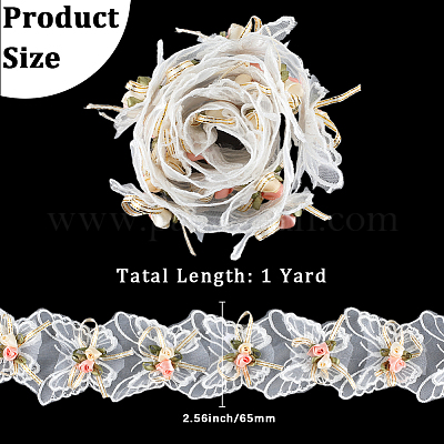 Кружевная отделка из полиэстера 1 ярд&nbsp;SENE-CY0001-03-1