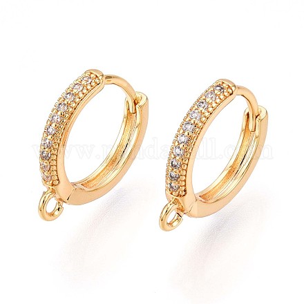 Латунный микропаве кубический цирконий кольцо серьги фурнитура KK-N261-51B-G-1