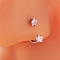 Double Star 304 stainless Steel Rhinestones Circular/Horseshoe Barbell Nose Rings, Stainless Steel Color, Rosaline, show in picture, Pin: 0.8mm, 20 Gauge