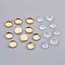 DIY Pendant Making, 304 Stainless Steel Pendant Cabochon Settings and Glass Cabochons, Half Round, Clear, Golden, 9.5~10x3.5mm