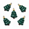 Opaque Resin Pendants, with Platinum Tone Iron Loops, Christmas Tree, Dark Green, 32.5x20x5mm, Hole: 2mm