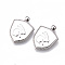 Brass Pendants, Nickel Free, Shield with Rabbit, Platinum, 23.5x18x2mm, Hole: 2mm