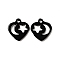 Spray Painted 201 Stainless Steel Charms, Heart with Star & Moon Pattern, Black, 12x11.5x1mm, Hole: 1.4mm