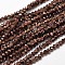 Faceted Rondelle Transparent Painted Glass Beads Strands, Coconut Brown, 3x2.5mm, Hole: 0.5mm, about 113~115pcs/strand, 32~33cm