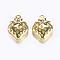 Brass Charms, Strawberry, Golden, 15x11x4mm, Hole: 1mm