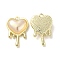 Alloy Pendant, with Glass, Lead Free & Cadmium Free, Melting Heart Charm, Golden, 21x14x5mm, Hole: 1.5mm