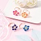Handmade Polymer Clay Rings, Frangipani, with Eco-Friendly Copper Wire, Light Gold, Inner Diameter: 18mm