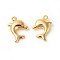 Brass Pendants, Rack Plating, Dolphin, Golden, 16x10.5x3.5mm, Hole: 1mm