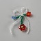 Bowknot & Flower Glass Beaded Costume Accessories, Red, 70x57x8mm