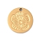 304 Stainless Steel Charms, Laser Cut, Flat Round Charm, Golden, Flower, 10x1mm, Hole: 1mm