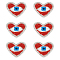Heart with Evil Eye Embroidered Appliques, Cloth & Seed Bead & Rhinestone Handicraft Appliques, Costume Hat Bag Ornament Accessories, Red, 50x64x3.5mm