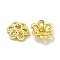 Alloy Bead Caps, Long-Lasting Plated, Lead Free & Cadmium Free, Flower, Real 14K Gold Plated, 5.5~6x2.5mm, Hole: 1mm