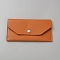 PU Leather Wallets with Alloy Snap Buttons, Rectangle, Platinum, Chocolate, 175x92x5mm