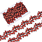 5Yards Polyester Ribbons, Leaf, Garment Accessories, with 1Pc Cardboard Display Card, Red, 2-1/8 inch(55mm)