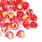 Electroplated Glass Beads, Faceted, Teardrop Charms, Top Drilled, Red, 11x8mm, Hole: 1.2mm