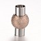 Textured 304 Stainless Steel Column Magnetic Clasps with Glue-in Ends, Rose Gold & Stainless Steel Color, 20x12mm, Hole: 6mm