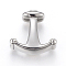 Tarnish Resistant 304 Stainless Steel Slide Charms, Anchor, Stainless Steel Color, 20x21x9.5mm, Hole: 6x13mm