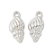 Alloy Pendants, Conch Shape, Platinum, 19x9x4.5mm, Hole: 1.8mm