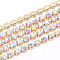 Brass Rhinestone Strass Chains, Rhinestone Cup Chains, Raw(Unplated), Nickel Free, Crystal AB, 2.3~2.4mm, about 10yards/bundle