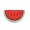 Opaque Resin Cabochos, Imitation Fruit, Watermelon Pattern, 12x21x4.5mm