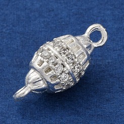 Латунные микро-паве прозрачные кубические цирконии полые овальные соединительные подвески&nbsp;KK-A230-05A-S