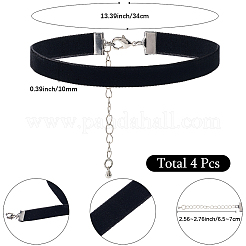 4 шт. колье-чокер из бархатной ленты&nbsp;NJEW-SC0001-70B