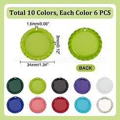 60 шт. 10-цветная оправа для подвески из жести в виде кабошона&nbsp;IFIN-GA0001-62
