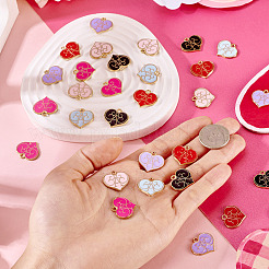 30шт 6 цвета сплава эмалевые подвески&nbsp;ENAM-TA0009-04