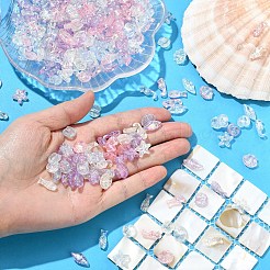 832 шт. 4-цветные прозрачные акриловые бусины с изображением океана&nbsp;TACR-YW0003-39