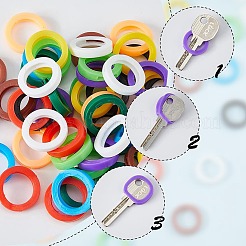 50 шт. 10-цветный пластиковый нескользящий водонепроницаемый многоразовый чехол для ключей&nbsp;AJEW-DC0001-73