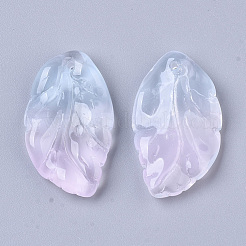 Двухцветные прозрачные стеклянные подвески&nbsp;GLAA-T013-02-D02