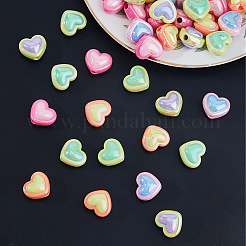 60шт 5 цвета непрозрачные акриловые бусины OACR-FH0001-058