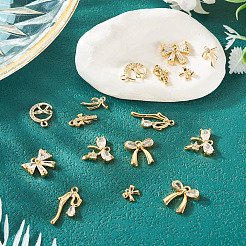 16шт 8 стиля латунные микропаве прозрачные кубические подвески из циркония&nbsp;KK-TA0001-89