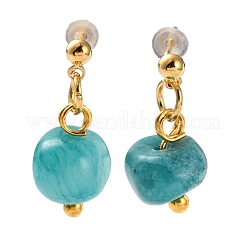 Серьги-гвоздики из натурального говлита 304 из нержавеющей стали&nbsp;LS-EJEW-H017-02G-01